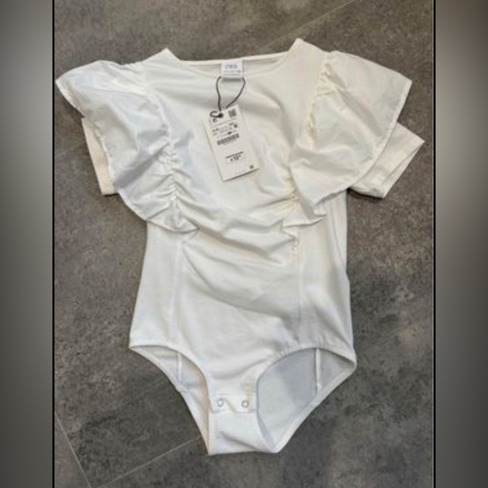 Zara Girls white bodysuit, girls 11-12